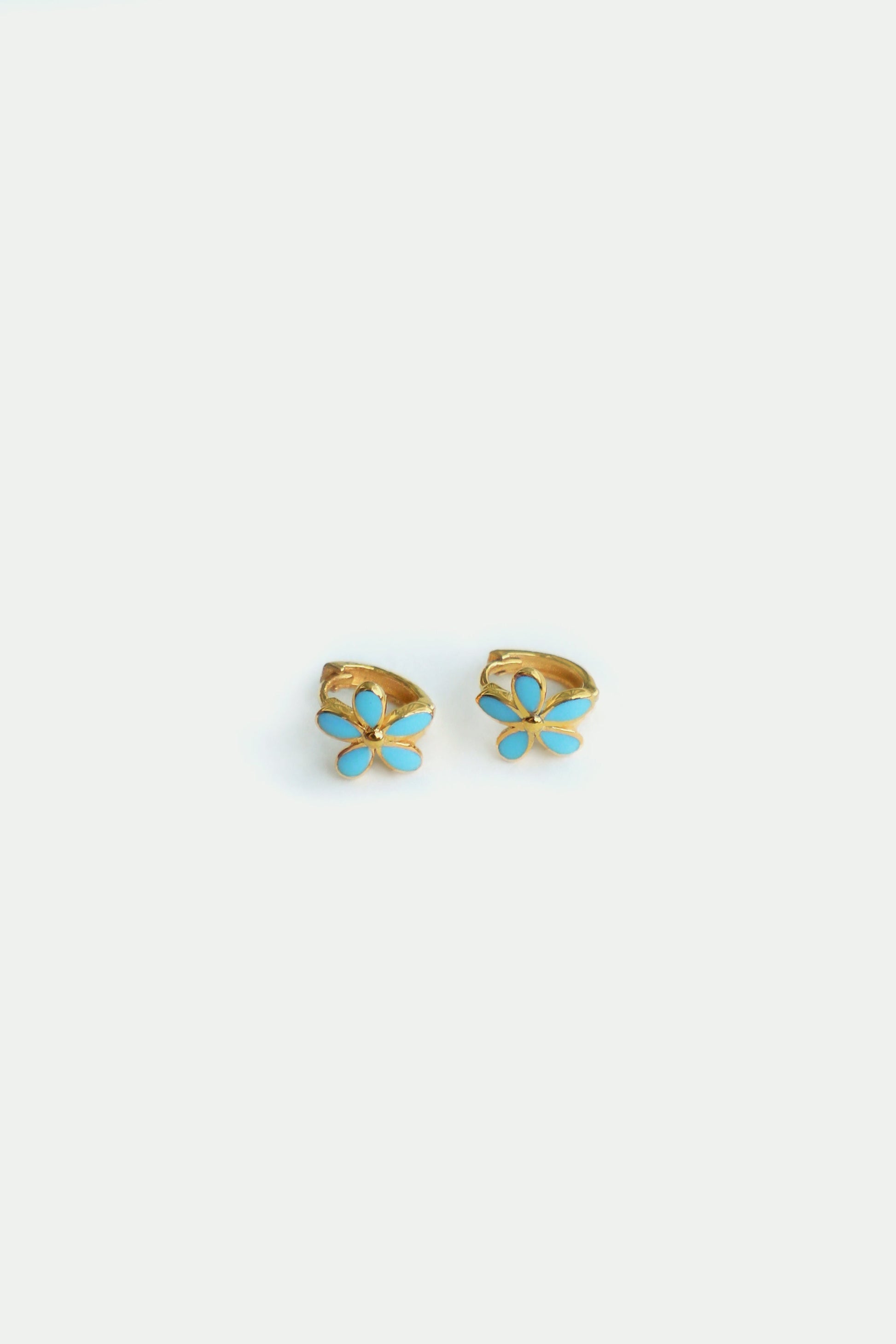 Kids Enamel Flower Hoop Earrings
