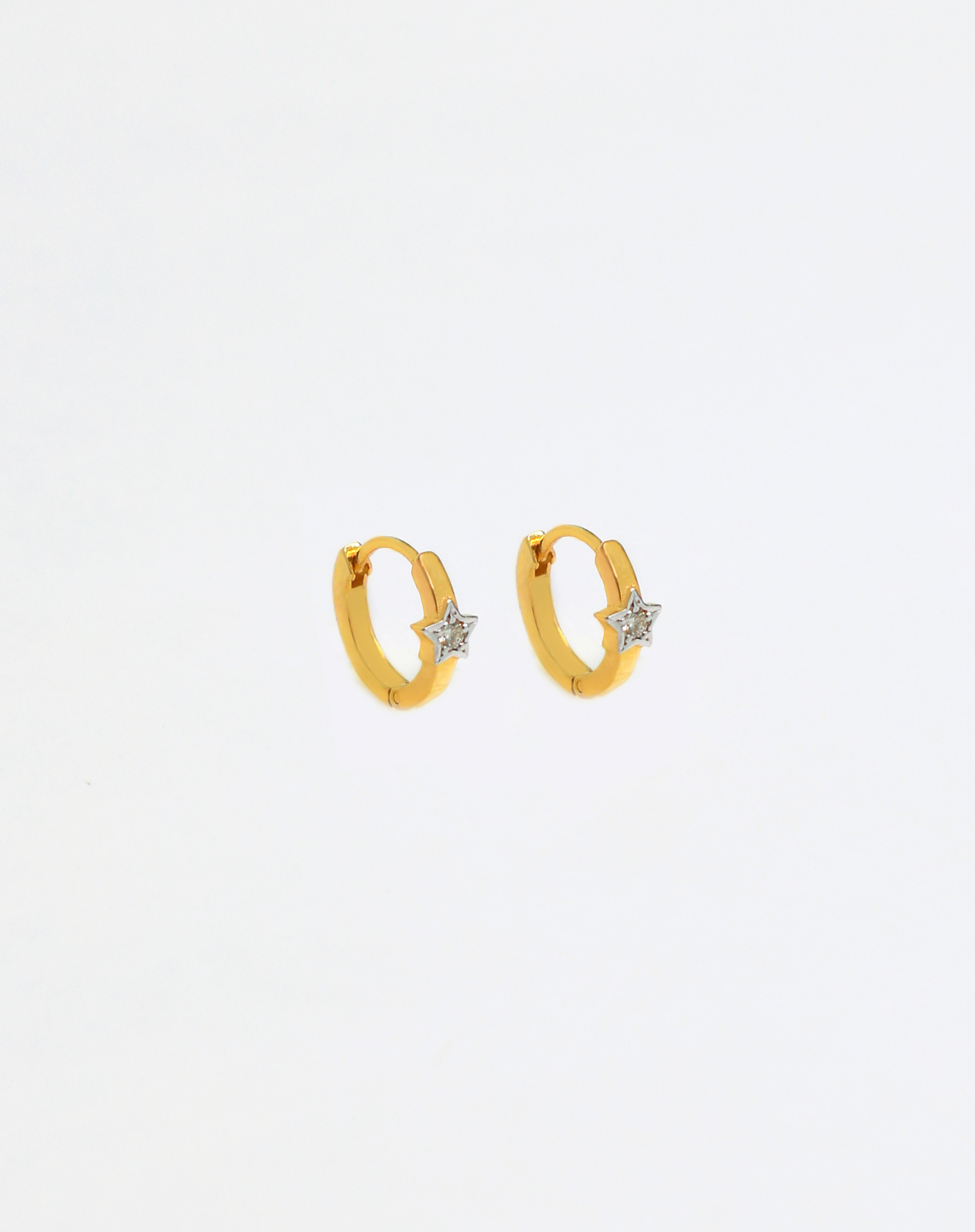 Kids Bright Star Diamond Hoops