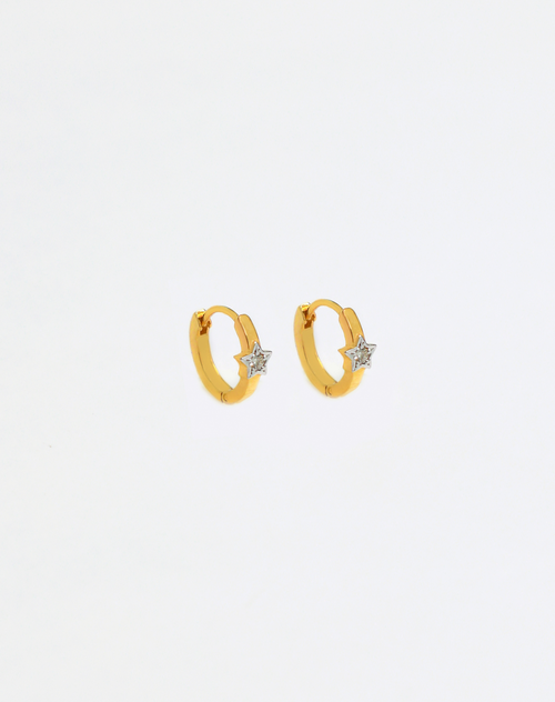 Kids Bright Star Diamond Hoops